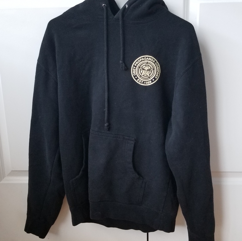 Obey black paint and destroy hoodie